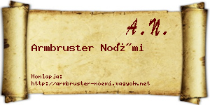 Armbruster Noémi névjegykártya